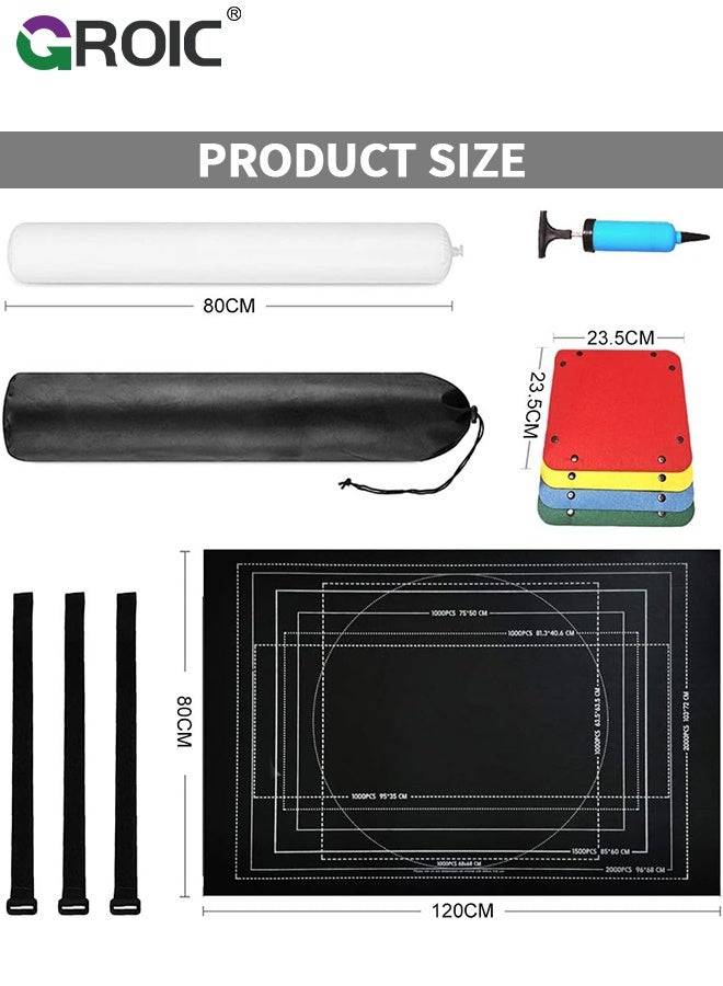 GROIC 3000 Piece Puzzle Mat,Puzzled Board Puzzling Organizers and Storage with 4PCS Jigsaws Sorting Trays,Portable Puzzle Saver for 3000 2000 1500 1000 Pieces Jigsaw Puzzles,Drawstring Storages Bag Jigsawn Keeper Saver - Image 4