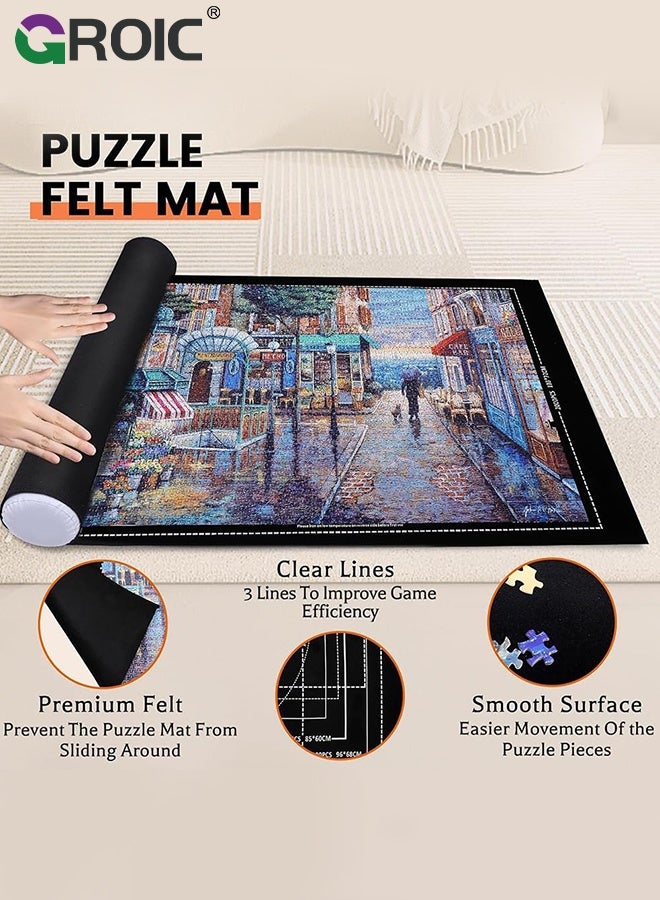 GROIC 3000 Piece Puzzle Mat,Puzzled Board Puzzling Organizers and Storage with 4PCS Jigsaws Sorting Trays,Portable Puzzle Saver for 3000 2000 1500 1000 Pieces Jigsaw Puzzles,Drawstring Storages Bag Jigsawn Keeper Saver - Image 2