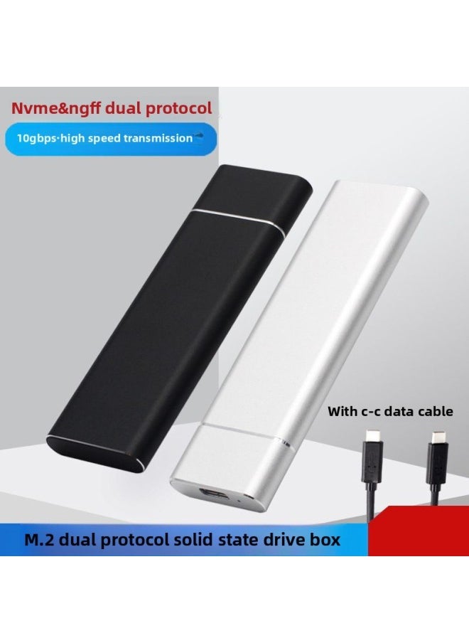 QCV.M.2 SSD Box Nvme/sata Dual Protocol 9210B To USB3.1 External TypeC External Hard-Color:Black/Aluminum-NVME/Single Protocol  - Image 4