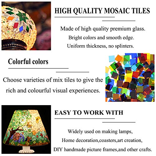 Csdtylh 1100 Pcs Mosaic Tiles, Glass Mosaic Tiles for Crafts Bulk, Stained Mosaic Glass Pieces, Mosaic Supplies for Home Decoration, Art Crafts, DIY Projects, Transparent (Mixed Shape) - Image 4