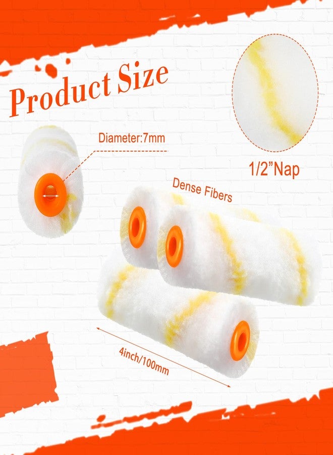 نوجو مجموعة من 150 قطعة من أغطية أسطوانة الطلاء الصغيرة من نوغو، مقاس 4 بوصات، مصنوعة من الألياف الدقيقة، مقاس 1/2 بوصة، أدوات إصلاح منزلية، مجموعة لوازم منزلية (أصفر) - Image 2
