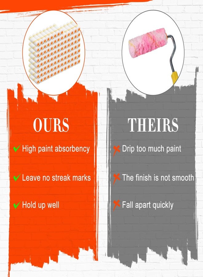 نوجو مجموعة من 150 قطعة من أغطية أسطوانة الطلاء الصغيرة من نوغو، مقاس 4 بوصات، مصنوعة من الألياف الدقيقة، مقاس 1/2 بوصة، أدوات إصلاح منزلية، مجموعة لوازم منزلية (أصفر) - Image 4