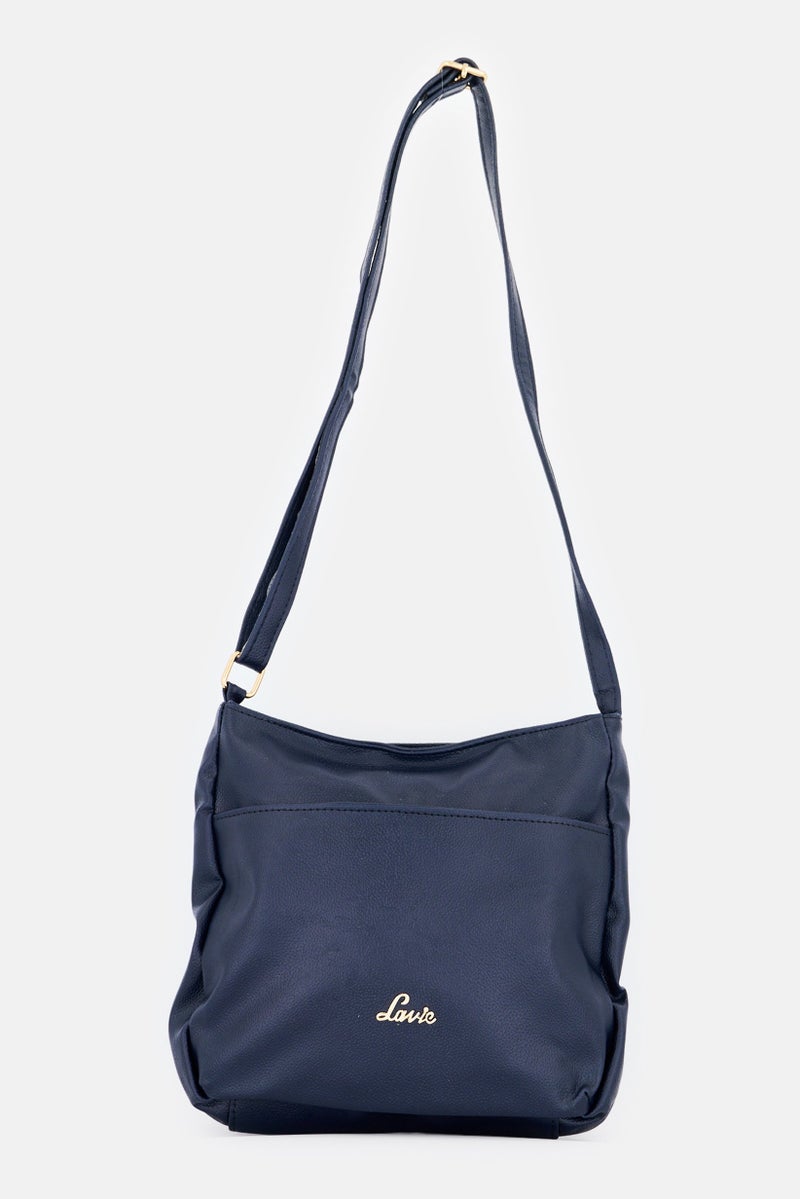 Lavie حقيبة كتف نسائية بشعار العلامة التجارية، كحلي - Image 1