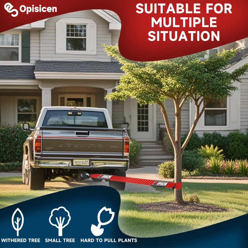 OPISICEN Tow Strap with Hooks 2 Inch x 20 Foot - 15,216 lbs Breaking Strength Emergency Heavy Duty Capacity Tow Rope Forged Steel Hooks for Car Truck Jeep ATV SUV, Roadside Recovery (Red, 2" x 20') - Image 4