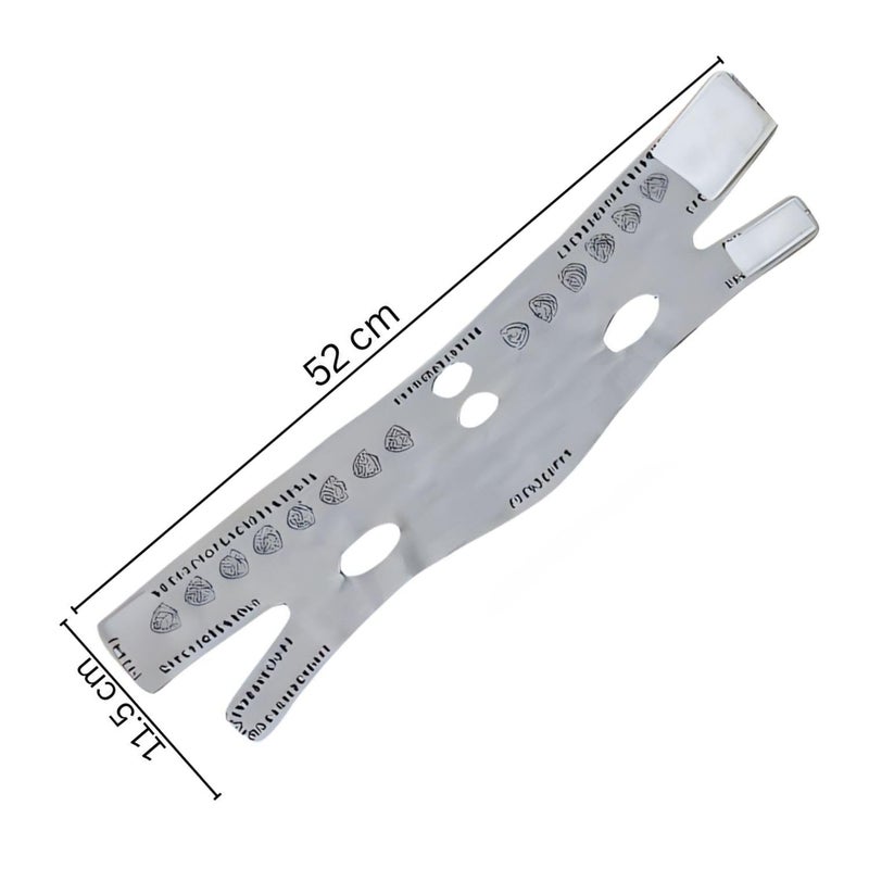 we3 قناع الوجه لرفع خط V لتقليل الذقن المزدوجة من لايكرا للنساء لنحت خط الفك وشد البشرة (رمادي) - Image 2
