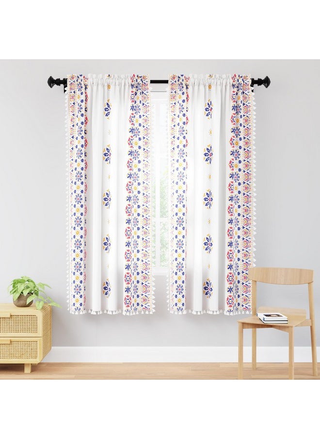 Encasa XO Boho Semi Sheer Curtains for Window in Bedroom & Living Room (Set of 2)- Boho Bright - Curtain with Tassels & Bohemian Design - 6 ft - pzsku/Z167CAD8C75A981B9C69DZ/45/_/1738305905/5b0a09cc-087f-4f54-8719-05934d903096