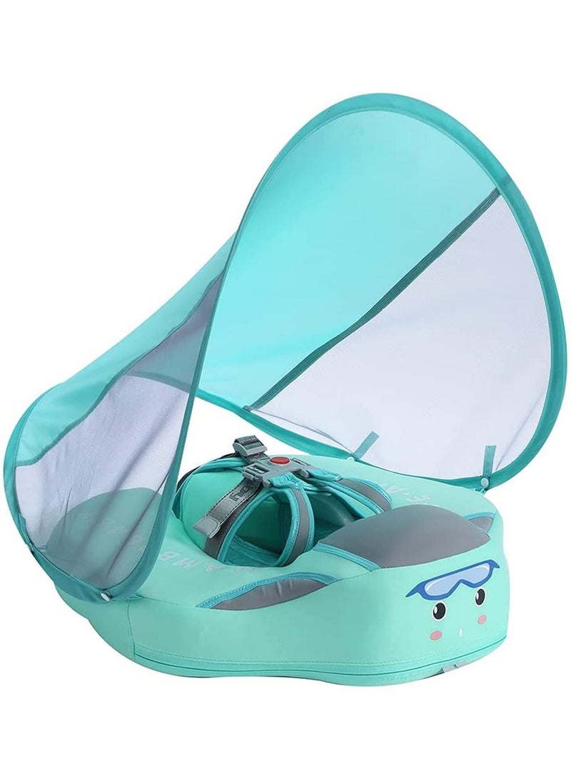 LIMOS Baby Floater Swim Trainer Ring Solid Infant Pool Float with Canopy Non Inflatable  - Image 1