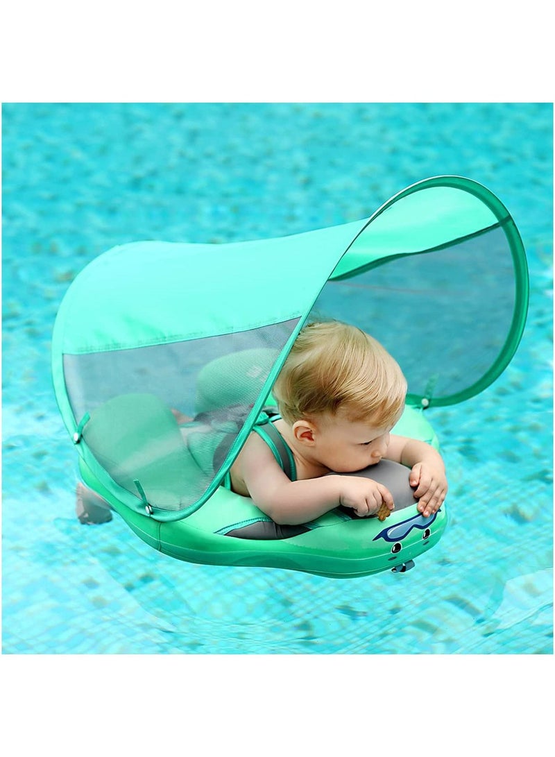 LIMOS Baby Floater Swim Trainer Ring Solid Infant Pool Float with Canopy Non Inflatable  - Image 2