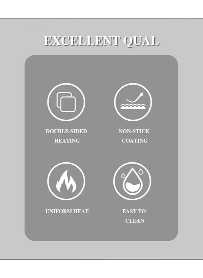 سوبر ويف ماكينة صنع الساندويتشات والشواية الكهربائية 1400 واط مع طبقة غير لاصقة | سخان ساندويتش كهربائي ثنائي شرائح الاتصال مع سطح غير لاصق | ماكينة صنع الساندويتشات والبانيني مع نظام قفل يدوي - Image 5