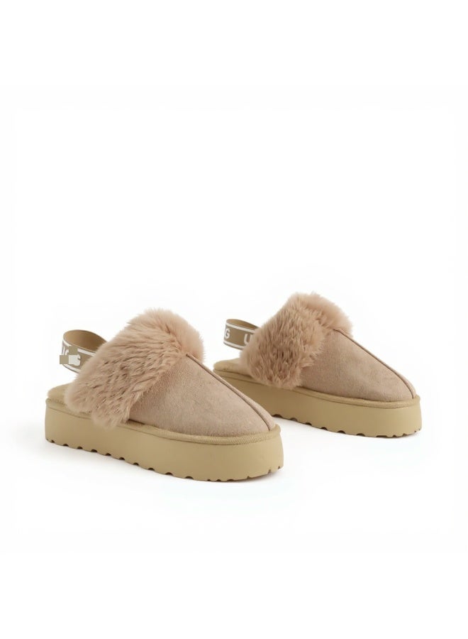 Shoes Suede Elegant Fur AG-1 - Beige - Image 1