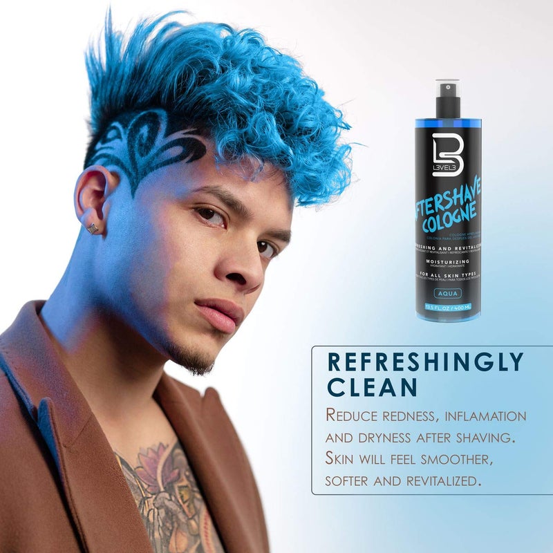 L3 مستوى 3 رذاذ كولونيا بعد الحلاقة - يلين البشرة - ينعش ويخفف الوجه والبشرة - تركيبة مرطبة مستوى ثلاثة بعد الحلاقة 13.5 أونصة سائلة / 400 مل - Image 3