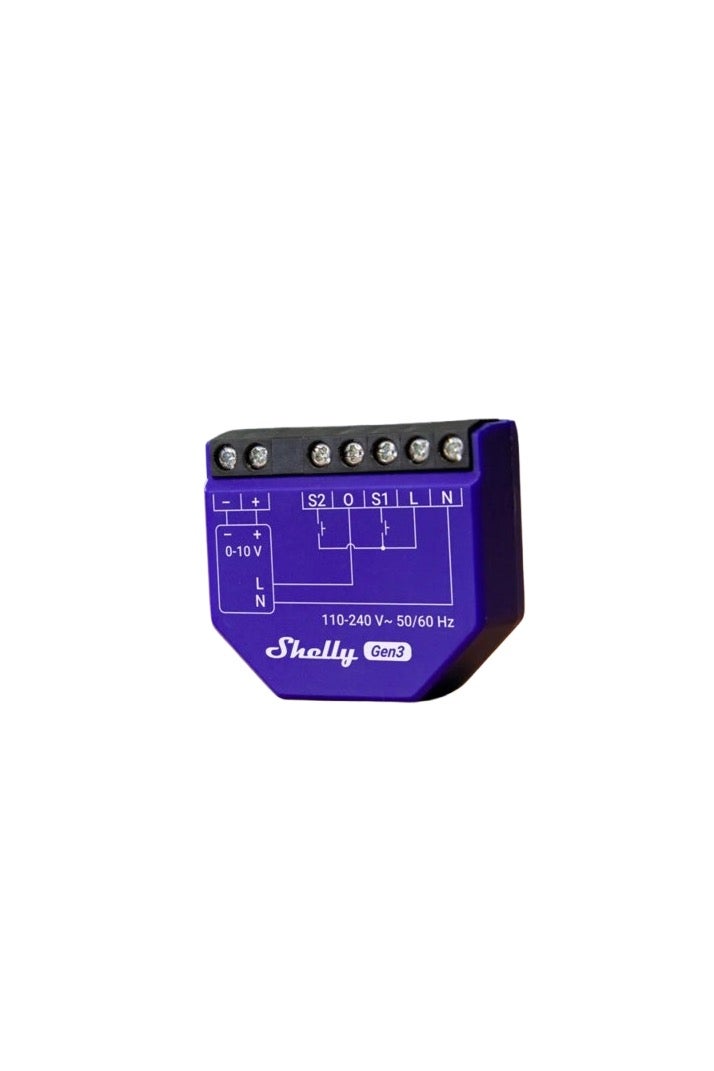 شيلي Shelly Dimmer 0/1-10V PM Gen3 WiFi Smart Dimmer, Commercial-Grade Lighting Controller, 0.5A Output with Power Monitoring, App Control, Works with Voice Assistant - Image 1