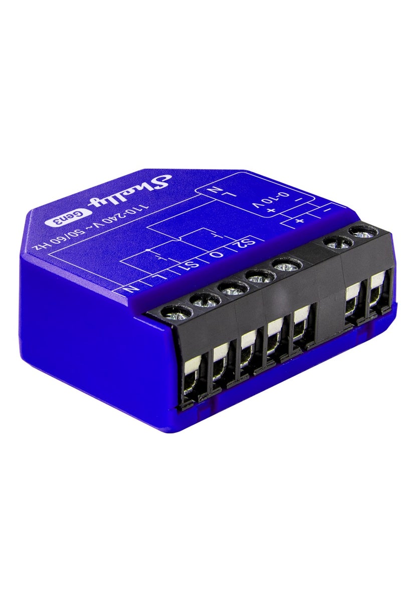 شيلي Shelly Dimmer 0/1-10V PM Gen3 WiFi Smart Dimmer, Commercial-Grade Lighting Controller, 0.5A Output with Power Monitoring, App Control, Works with Voice Assistant - Image 2