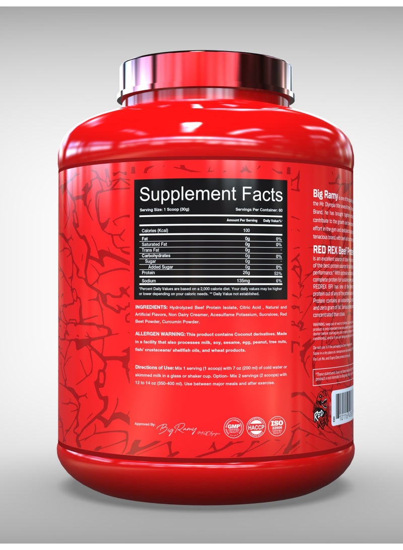 مختبرات رامي الكبرى ريد ريكس -  بيف بروتين أيزوليت - نكهة الخوخ - 4رطل - 60 حصة - Image 2