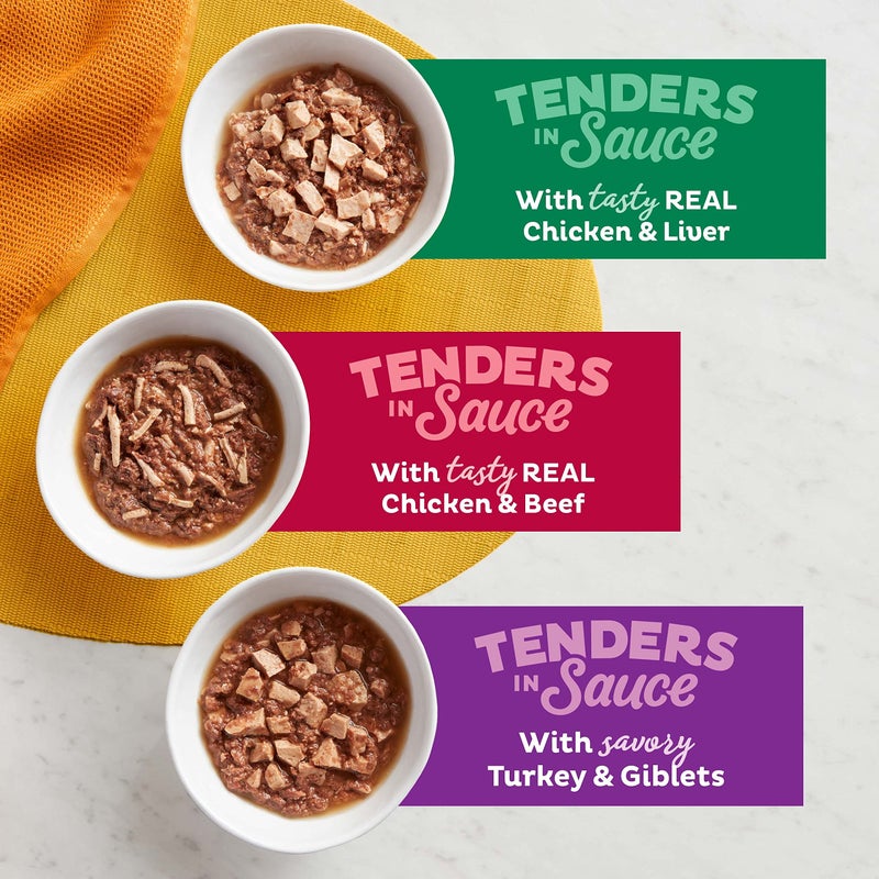 Meow Mix Tenders in Sauce Wet Cat Food, Poultry & Beef Variety Pack, 2.75 Ounce Cup (Pack of 48) - Image 3