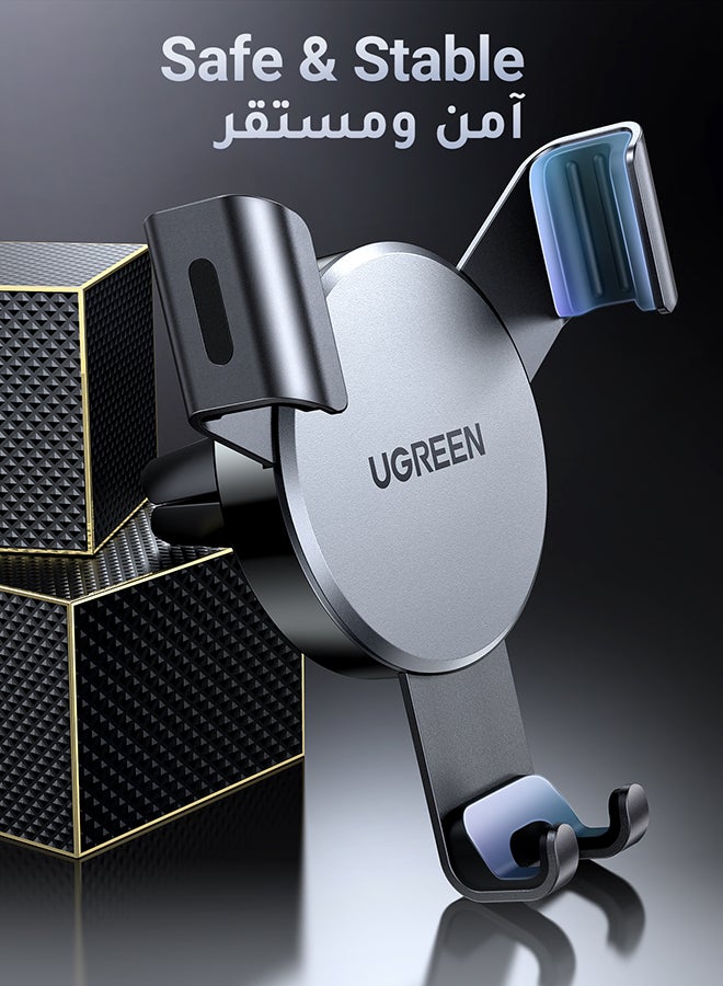 يو جرين حامل الهاتف المحمول للسيارة لفتحة تهوية 4.7-7.2 بوصة آيفون 15/15 برو/15 بلس/15 برو ماكس، آيفون 14/14 برو/14 برو ماكس، آيفون 13، سامسونج جالاكسي S23/S22 هواوي مينت 30 جوجل بكسل 2 رمادي - Image 4