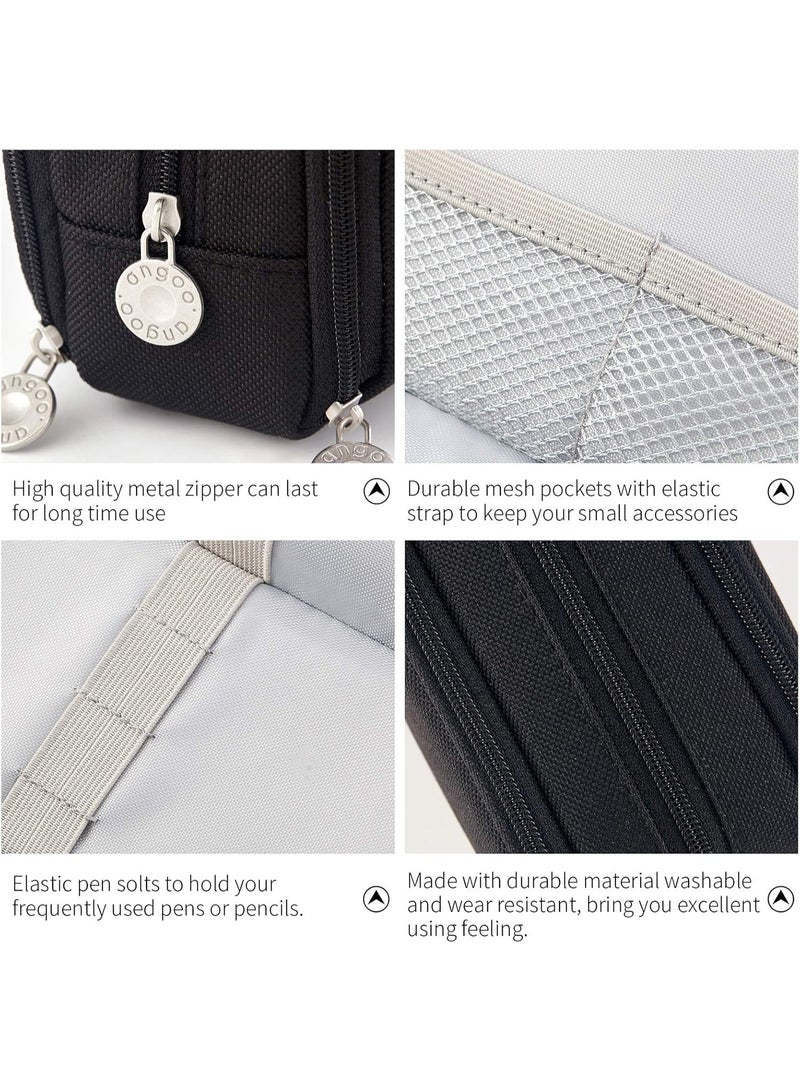 سبيشال قضية قلم كبيرة السعة ، وقضية قلم من ثلاثة مقصورة ، ومناسبة لأكياس القرطاسية للمراهقين في المدارس ، والأولاد والبنات ، وأكياس التخزين المريحة ، وأكياس تخزين السفر في الهواء الطلق - Image 4