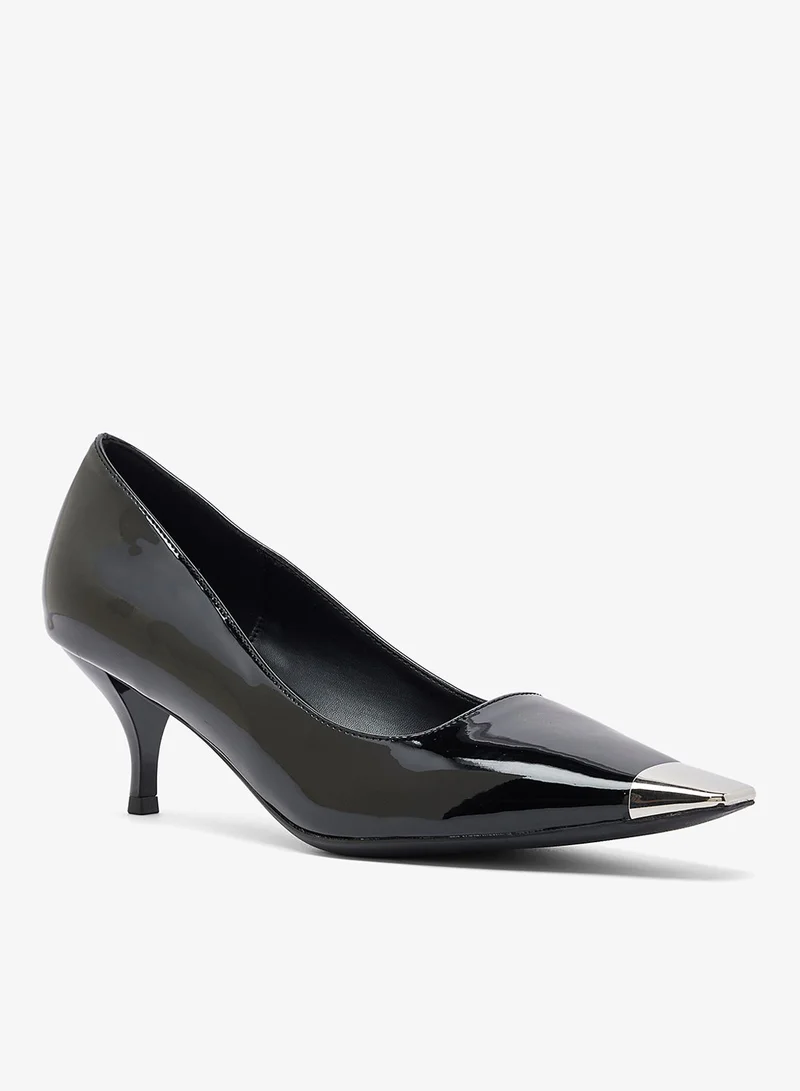 Ella Limited Edition Black Silver Accent High Heel Stiletto Pumps for Women | Best Price UAE