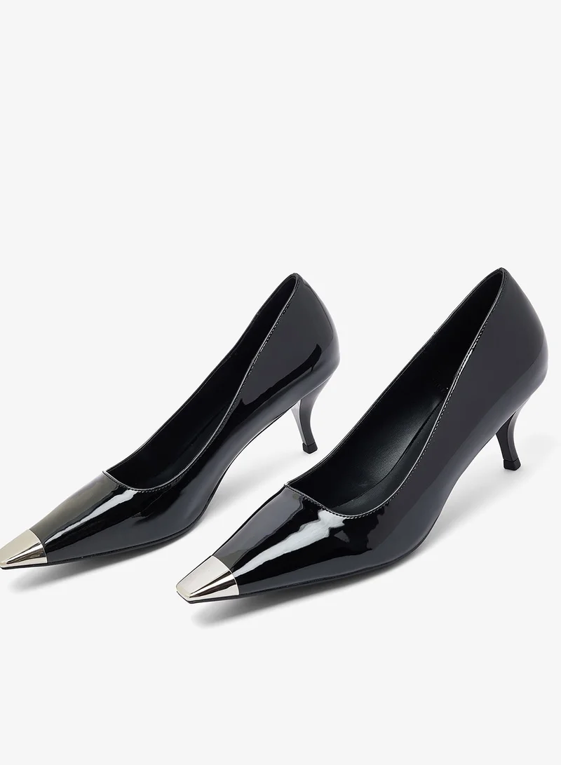 Silver Accent High Heel Stiletto Pumps