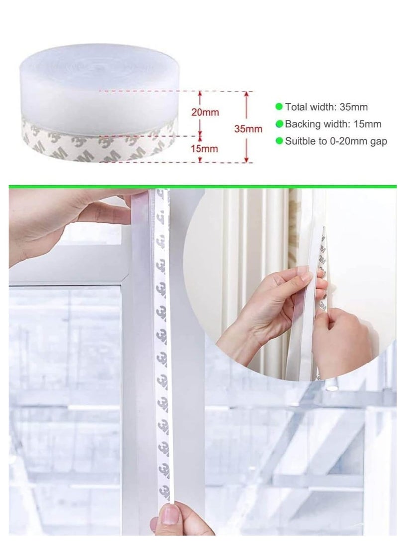T NEWFUN Weather Stripping, Silicone Door Seal Strip Door, Window, Transparent 16 Feet Long (Width 25mm)  - Image 5