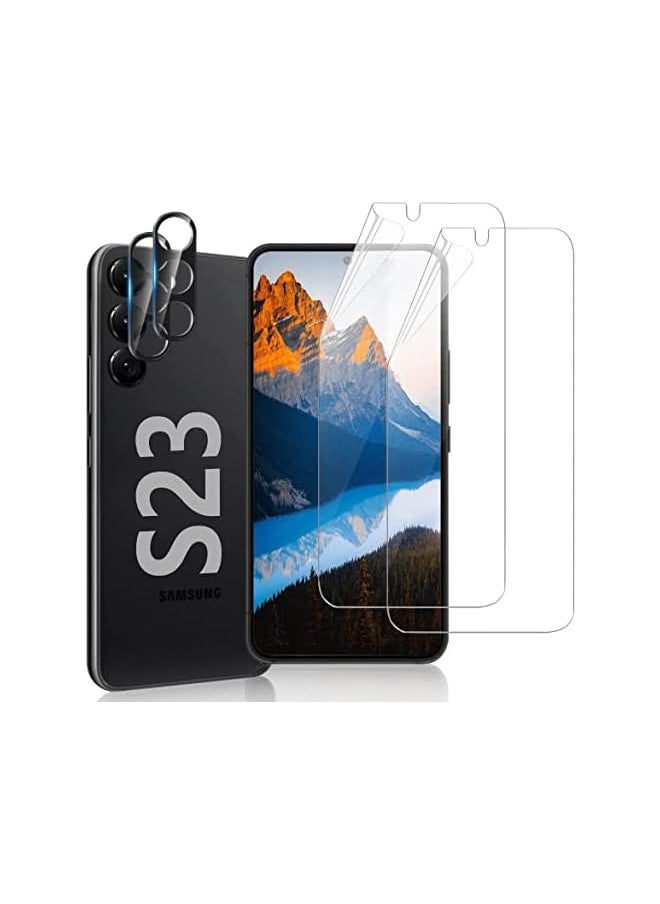 LK [2+2 Pack] Compatible with Samsung Galaxy S23 5G 6.1 Inch Screen Protector and Camera Lens Protector  - Image 2