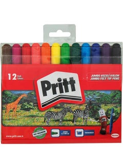 Pritt Jumbo Felt Tip Pen 12 Colors Prit 12 Pcs Felt Tip Pen Jumbo 1 Pack  - Image 3