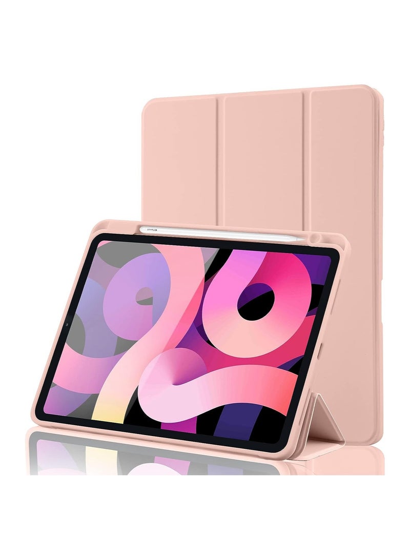 ELTRAZONE iPad Air 4 Case 2020, iPad Air 4th Generation Case with Pencil Holder [Full Body Protection + Apple 2nd Pencil Charging and Auto Wake/Sleep] Smart Stand Cover Case for iPad Air 4 10.9 (Rose Gold) - Image 1