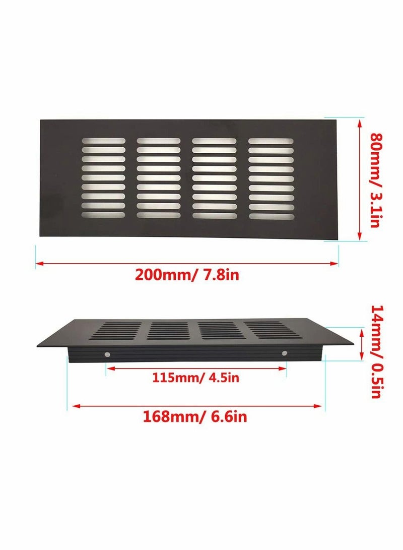 Excefore Air Vent Grille Cover, 200 mm Cover Cupboard Vents Fridge Vent Louvred Wall Vent Grille for Cupboard Wardrobe Ventilation - Image 5