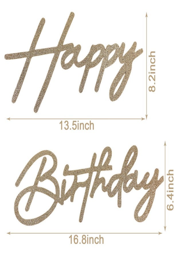 MASTRON Happy Birthday Sign for Backdrop - Glitter Champagne Gold Felt 'Happy Birthday' Letter Sign for Balloon Arch Backdrop Decorations - Image 2