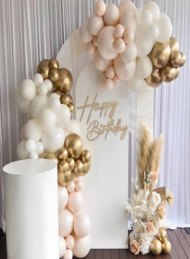 MASTRON Happy Birthday Sign for Backdrop - Glitter Champagne Gold Felt 'Happy Birthday' Letter Sign for Balloon Arch Backdrop Decorations - Image 3
