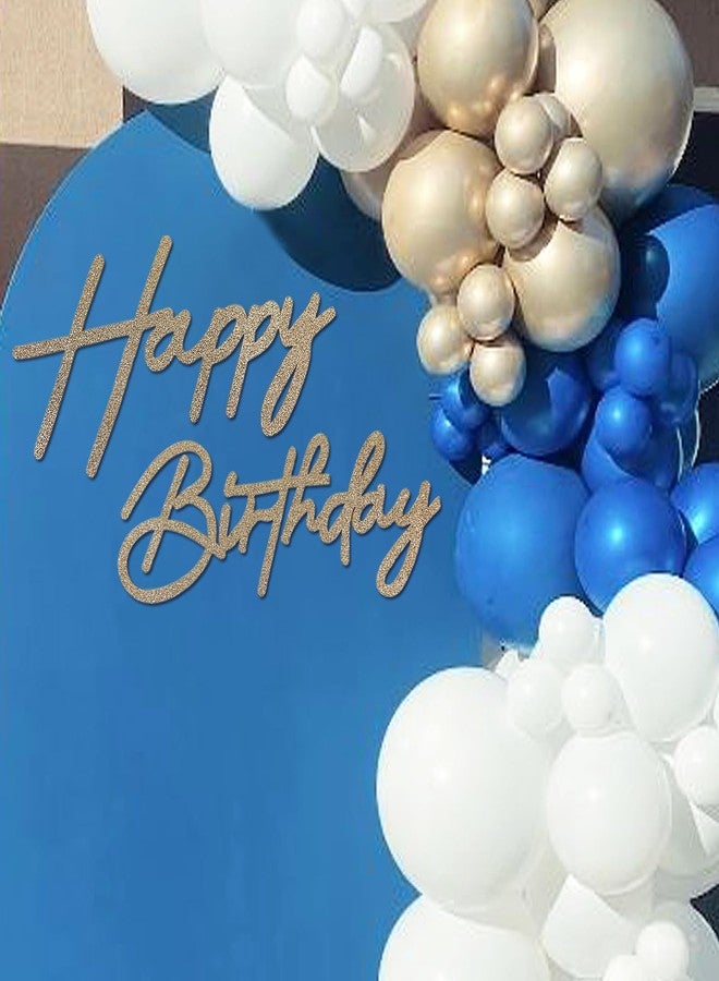 MASTRON Happy Birthday Sign for Backdrop - Glitter Champagne Gold Felt 'Happy Birthday' Letter Sign for Balloon Arch Backdrop Decorations - Image 1