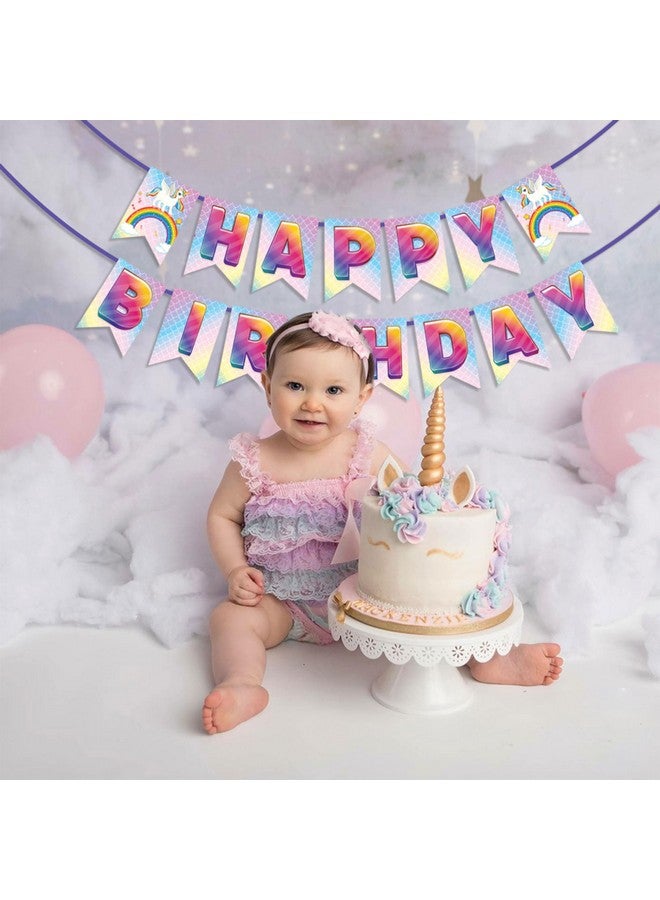 Wobbox Happy Birthday Rainbow Colour Bunting Banner, Rainbow Theme Birthday Decoration, Birthday Decoration Items - Image 5