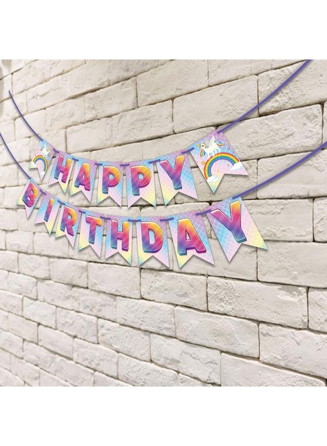 Wobbox Happy Birthday Rainbow Colour Bunting Banner, Rainbow Theme Birthday Decoration, Birthday Decoration Items - Image 4