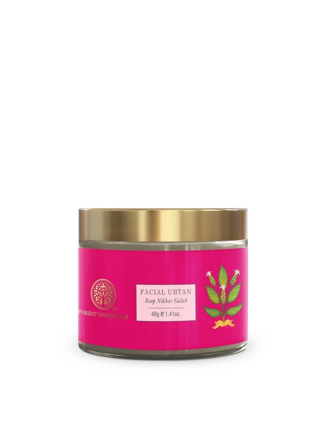 Forest Essentials Roop Nikhar & Gulab Ubtan Ayurvedic Face Mask For Dry Skin Gentle Exfoliating Face Pack Gives Smooth Radiant And Brighter Complexion With Rose & Pistachio - Image 1