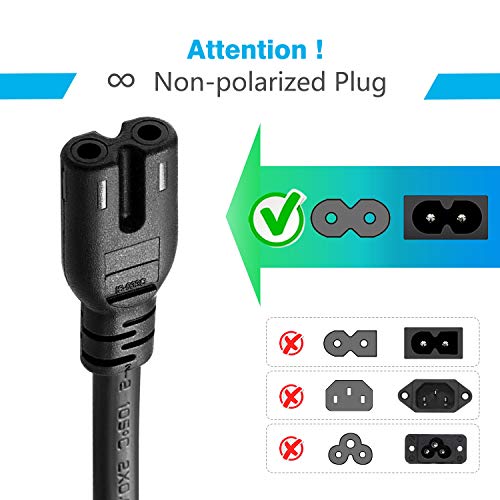 Chanzon 6ft(1.8m) Power Cord for PS5 PS4 PS3 Xbox One S & X Power Cord Hp Officejet Envy Canon Printer Series X/S Consoles 2 Prong 1-15P IEC320 C7 Plug 7A 125V Universal Figure 8 Cable (UL Listed) - Image 5