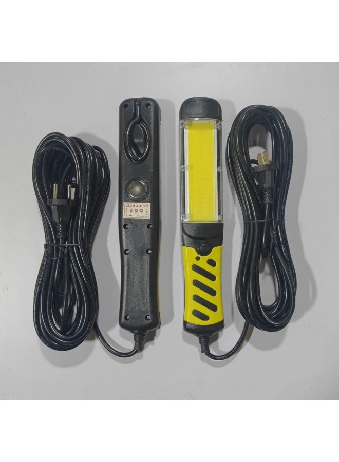 إسكدنيا Led Work Light Repair Light COB Auto Repair Light Repair Light Outdoor Light 220v Strong Light Strong Magnetic Repair Light Magnet Light-Power:100 Beads Cob Type 8.5m Green And Yellow - Image 2