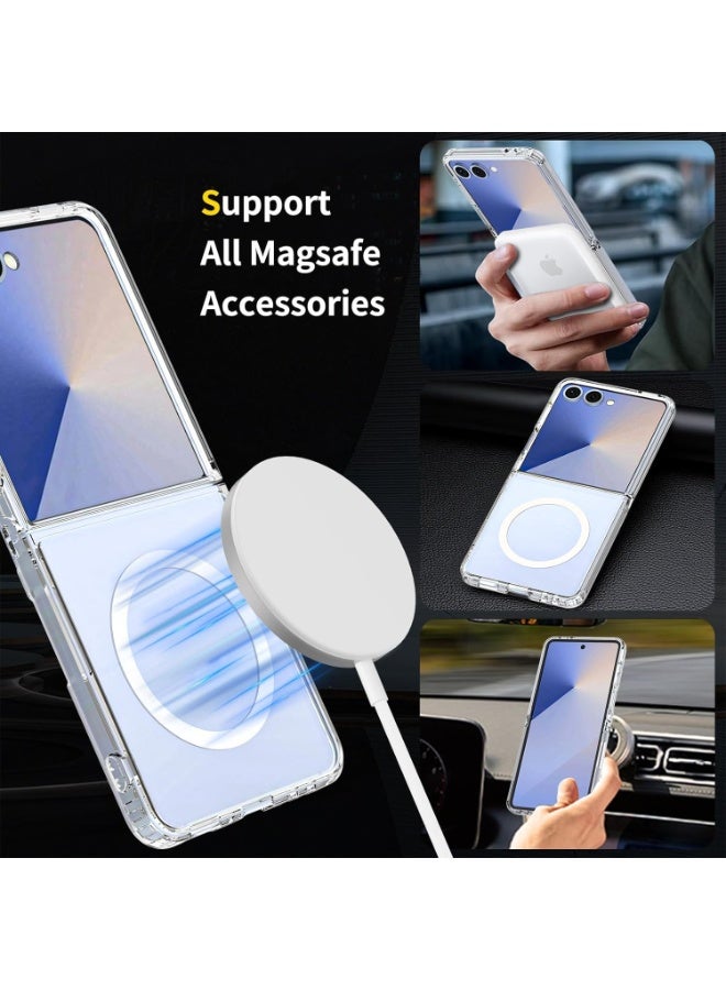 Case for Samsung Galaxy Z Flip 7 Clear Case,Compatible with MagSafe Transparent Shockproof Protection Yellowing Resistant Magnetic Phone Case for Galaxy Z Flip 7 5G  - Image 2