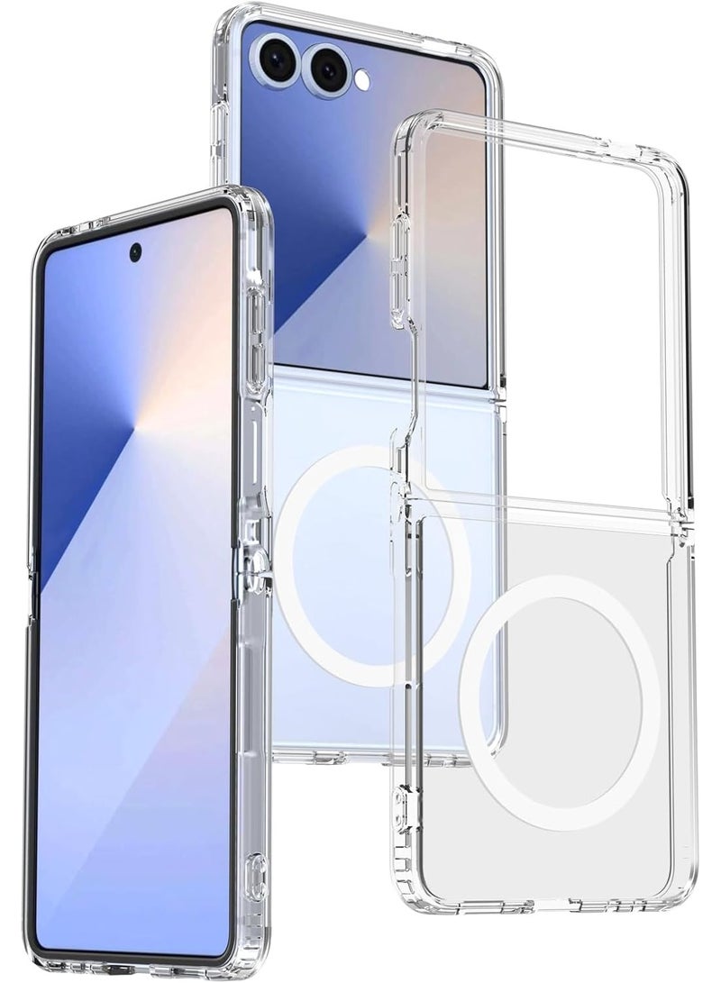 Case for Samsung Galaxy Z Flip 7 Clear Case,Compatible with MagSafe Transparent Shockproof Protection Yellowing Resistant Magnetic Phone Case for Galaxy Z Flip 7 5G  - Image 1