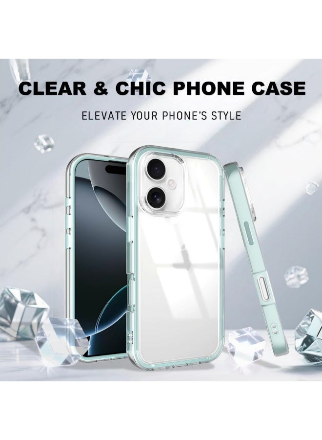 Clear Case for iPhone 16 – Shockproof Soft TPU Bumper Frame with Flexible Transparent Back, Crystle Pastel, Customizable with Kawaii Butter Bear Epoxy Resin Stickers (Lime Blue & Butter Bear Epoxy Resin Stickers) - Image 3