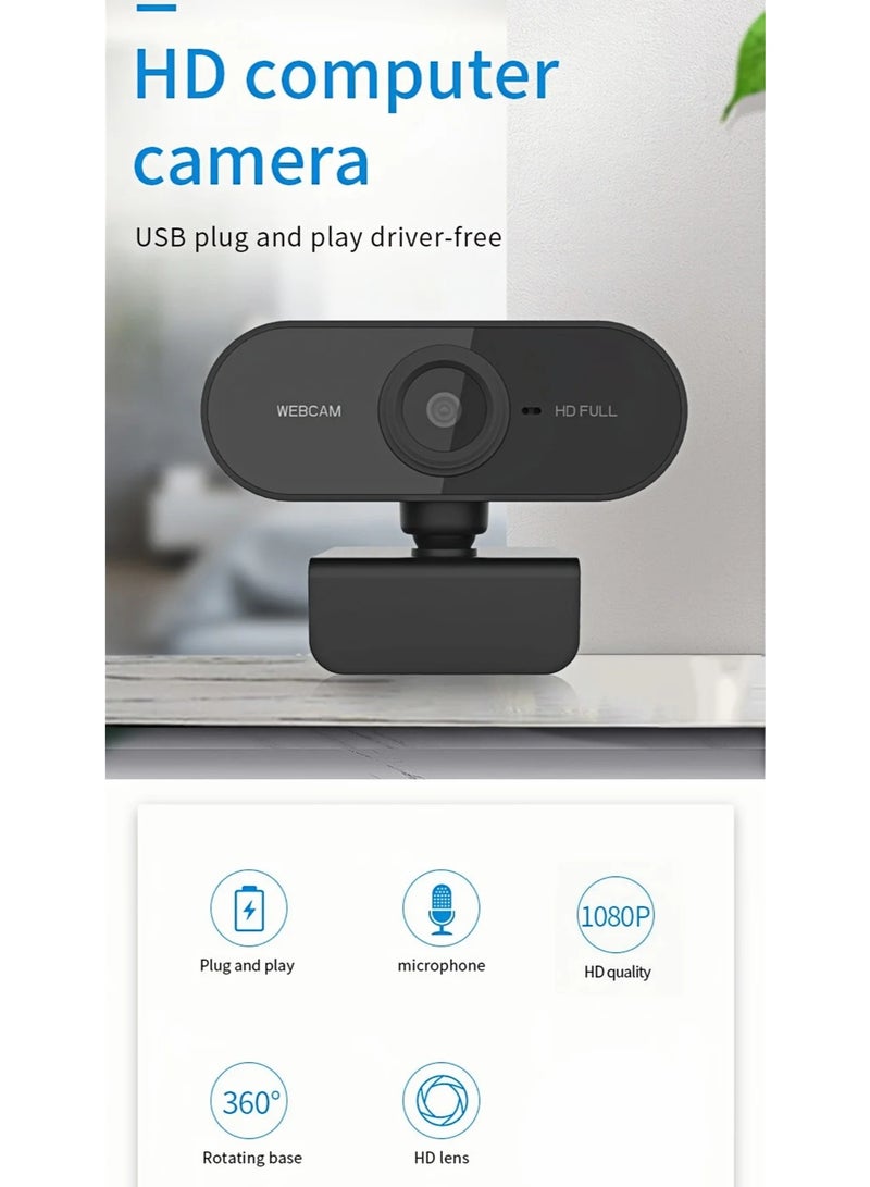 ZetRA Camera 1080P HD Computer HD USB Camera Built In Microphone USB Network Camera Web Camera For Work With Microphone Tripod - Image 4