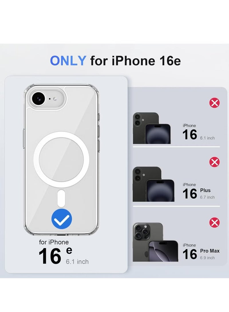 JAJEEK iPhone 16E Clear Magnetic Cover | MagSafe Compatible | Hybrid Protective Crystal Clear Hard Back Case | Shockproof Silicone Frame | Slim Transparent Case for Apple iPhone 16E - Ultimate Protection & Sleek Design - Image 2