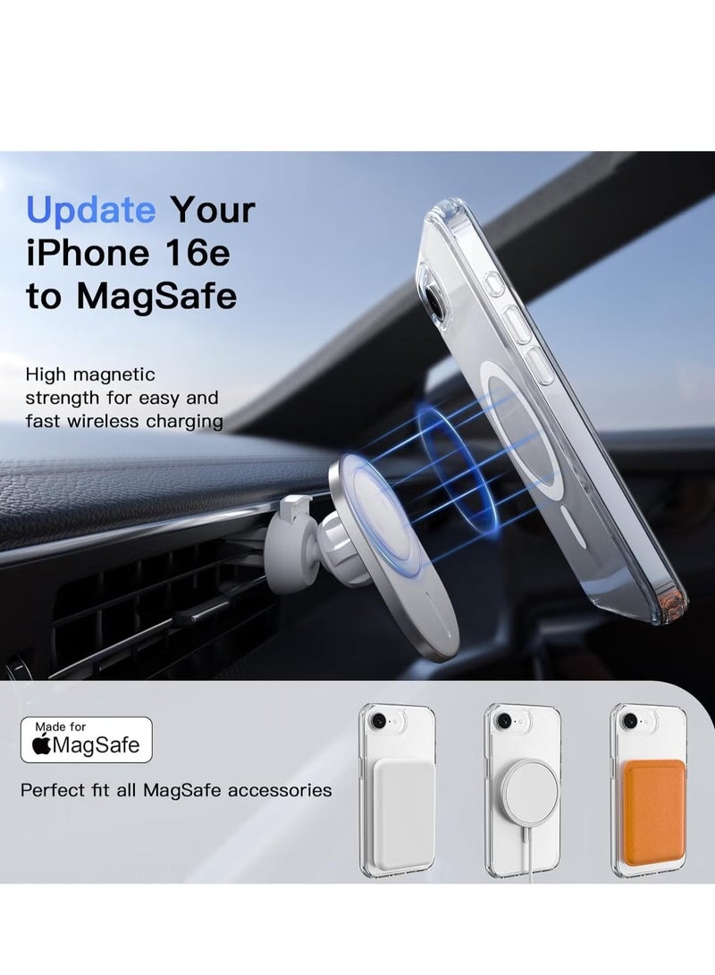 JAJEEK iPhone 16E Clear Magnetic Cover | MagSafe Compatible | Hybrid Protective Crystal Clear Hard Back Case | Shockproof Silicone Frame | Slim Transparent Case for Apple iPhone 16E - Ultimate Protection & Sleek Design - Image 3
