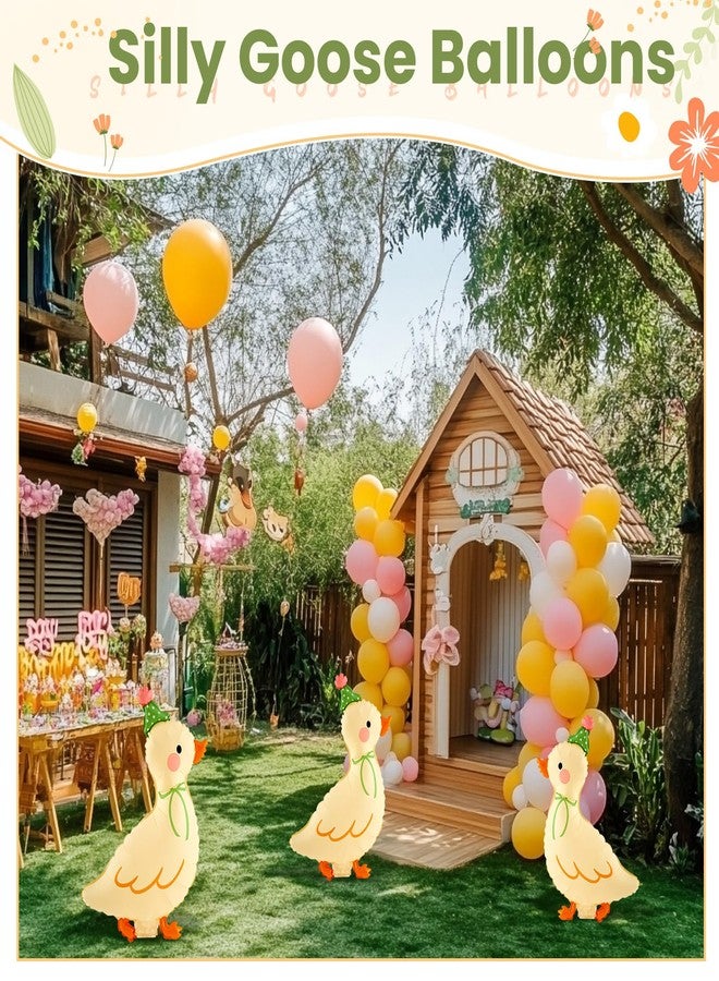 جيجوي 6 قطع من بالونات أوزة مضحكة لحفلات استقبال الطفل وحفلات أعياد الميلاد من Gejoy، بالونات أوزة مضحكة تمشي لحفلات ذات طابع المزرعة، دعامات الصور - Image 4