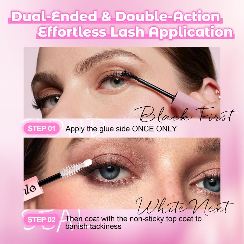 Azenlo 2-Pack Cluster Lash Bond and Seal Glue - Dual-Ended Lash Adhesive for Lash Extensions, Waterproof Latex-Free Strong Hold Lash Glue, All-Day Wear & Effortless Application for DIY Lash Clusters - Image 3