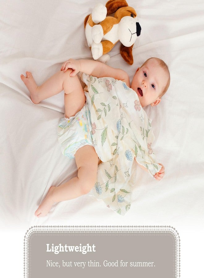 moonybaby 100% Organic Swaddle Helps to Reduce The Moro Reflex, Certified by Oeko-TEX Standard 100, 47 x 47 inches, 2 Pack, Color: Blue & Flower - Image 4