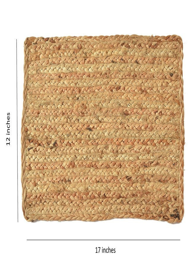 LaVichitra Braided Jute Placemats 30 x 44 cm - Dining Table, Bed Side/Centre Table/Shelves -Natural/Beige - 2 Piece - Image 4