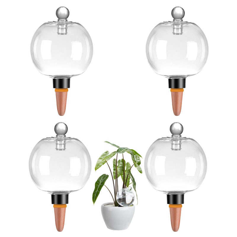 Ansberta 4 Pack Plant Watering Globes with Covers 17oz Self Watering Planter Insert, Plastic Water Bulbs, Indoor/Outdoor Plant Watering Devices for Automatic Drip Irrigation - Image 1