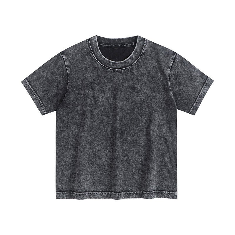 Washed Distressed Short Sleeve T-Shirt for Boys - 230G Cotton - Image 5