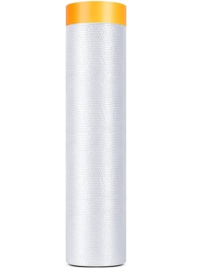 PINKSAMA Pre-Taped Masking Film, Plastic Dust Proof Paint Protective Film,Waterproof Transparent Masking Film and Tape, Paint Masking Film for Furniture Wall Car Carpet - Image 1