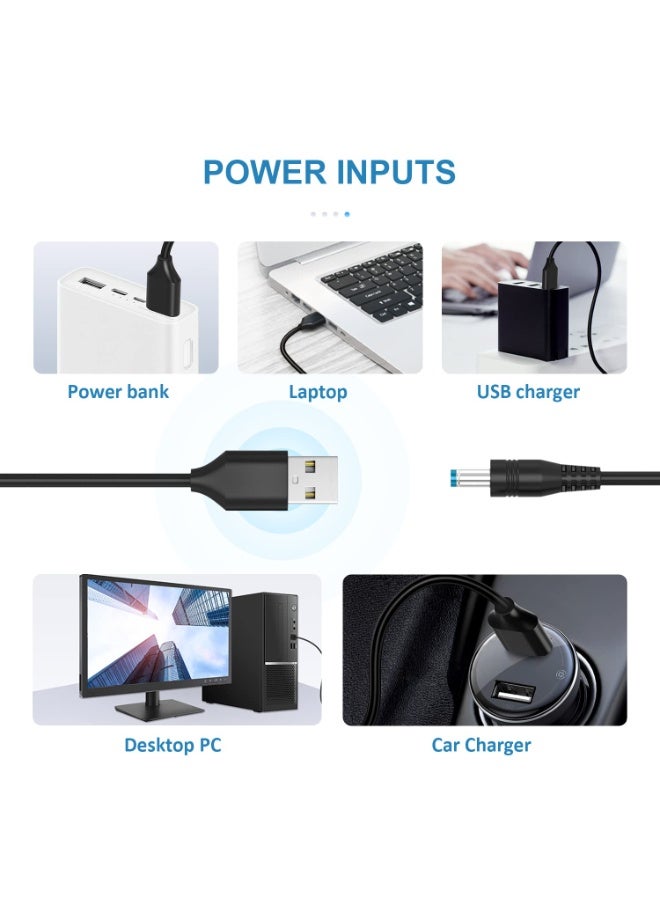 كابل طاقة DC عالمي 5 فولت، من USB إلى شحن DC مع 13 قابس محول لكاميرا الويب، الراوتر، المسجل، سماعة بلوتوث، الماسح الضوئي، DVR، صندوق القرص الصلب، USB-HUB وغيرها - Image 2